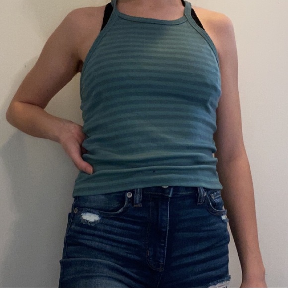 American Eagle Outfitters Tops - American Eagle Blue Striped Halter Top